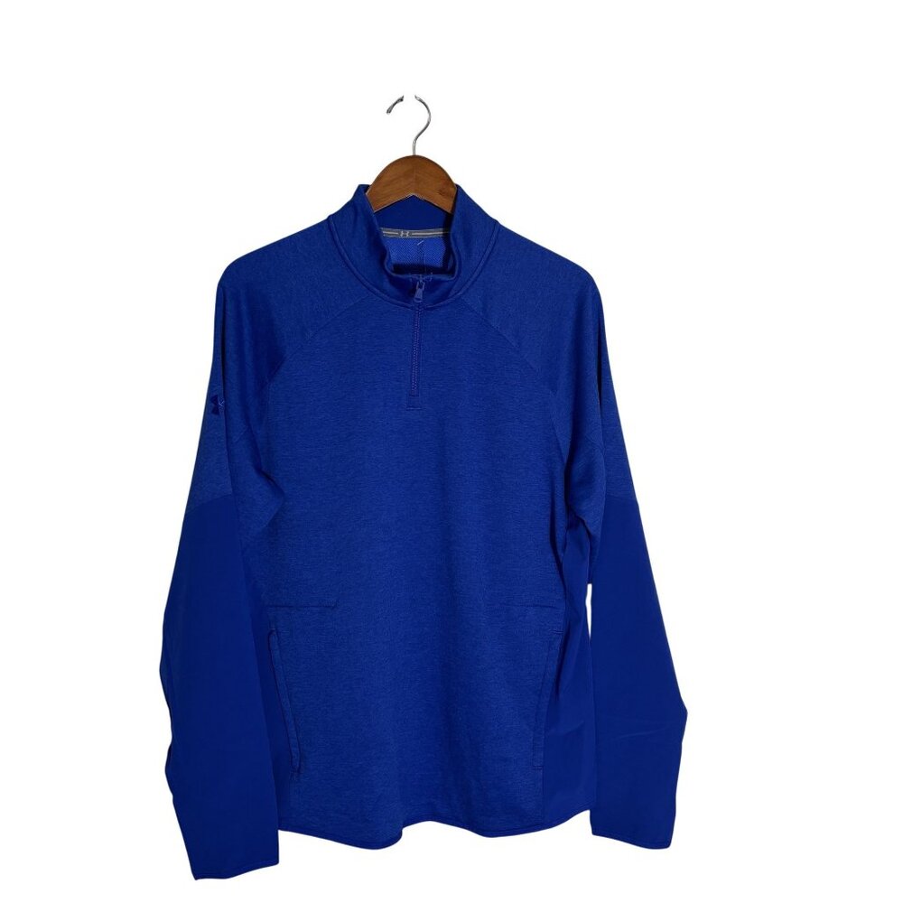 Under Armour Loose Fit Quarter Zip Pullover Shirt Blue L